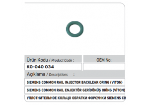 Siemens Common Rail Enjektör Geri Dönüş Oringi